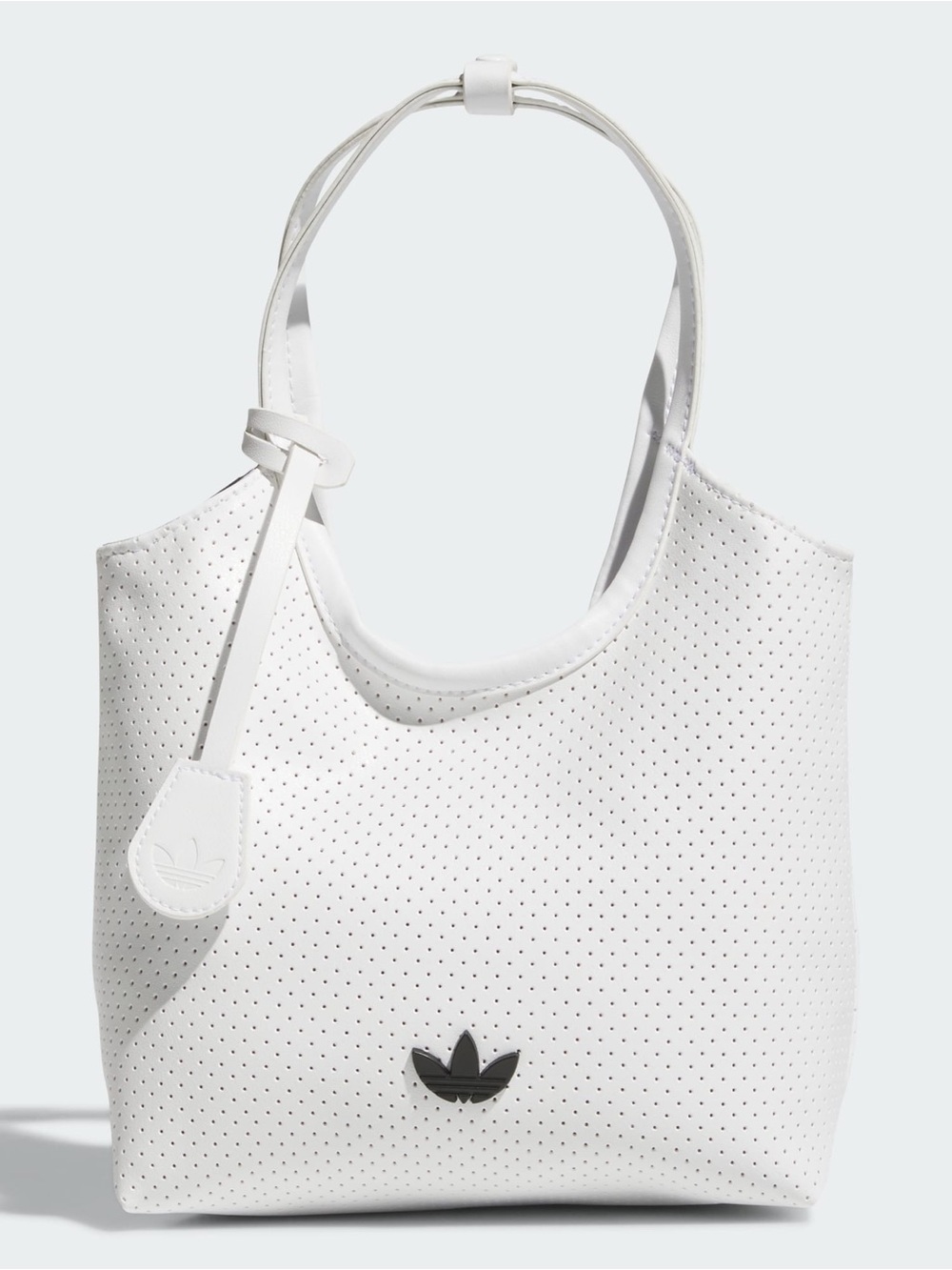 adidas White Perforated Neoprene Mini Shoulder Bag with Trefoil